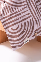 Premium Percale Duvet Cover – Organic Flow (Brown on White)