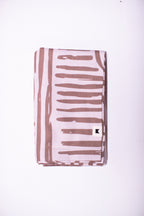 Premium Percale Duvet Cover – Organic Flow (Brown on White)